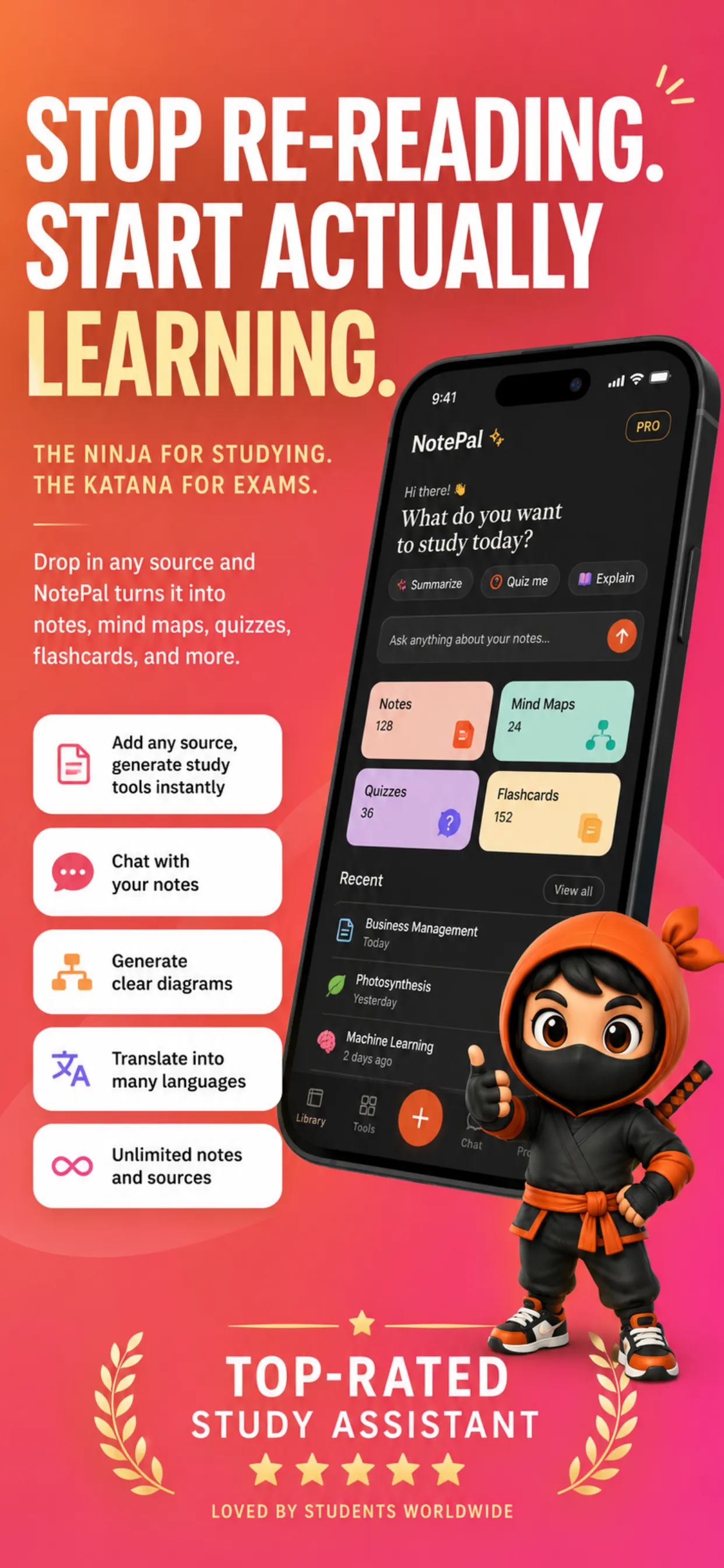 NotePal mobile screen 1