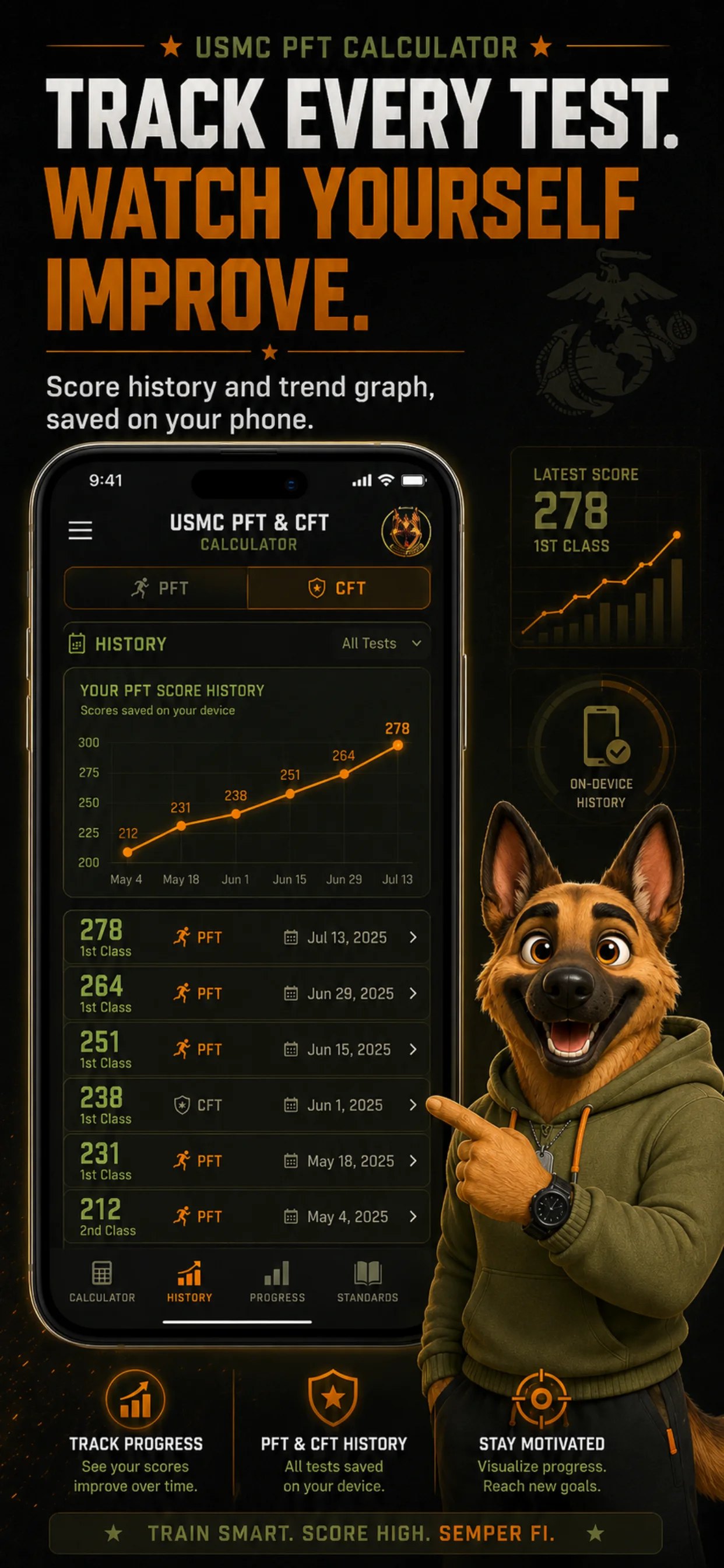 USMC PFT & CFT Calculator mobile screen 3